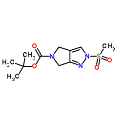 2-(甲基磺酰基)-2,6-二氢吡咯并[3,4-c]吡唑-5(4H)-羧酸叔丁酯 结构式