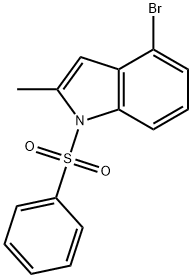 4-溴-2-甲基-1-(苯磺酰基)-1H-吲哚 结构式