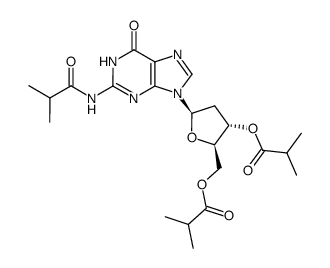 Guanosine, 2'-deoxy-N-(2-methyl-1-oxopropyl)-, 3',5'-bis(2-methylpropanoate) 结构式