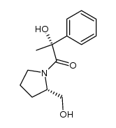 2-羟基-1-[(2S)-2-(羟甲基)-1-吡咯烷基]-2-苯基-1-丙酮 (2R构型) 结构式