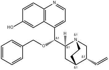 (8Α,9R)-9-(苯基甲氧基)奎宁-6'-醇 结构式