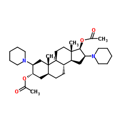 (2b,3a,16b,17b)-2,16-双(哌啶基)-3,17-二乙酰氧基-5-雄甾烷 结构式