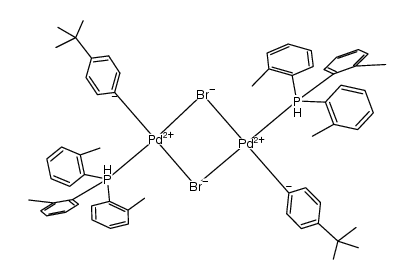 Palladium, di-μ-bromobis[4-(1,1-dimethylethyl)phenyl]bis[tris(2-methylphenyl)phosphine]di- 结构式