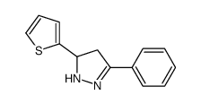 3-phenyl-5-thiophen-2-yl-4,5-dihydro-1H-pyrazole 结构式
