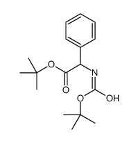 叔丁基 N-叔丁氧羰基-α-苯基甘氨酸酯 结构式
