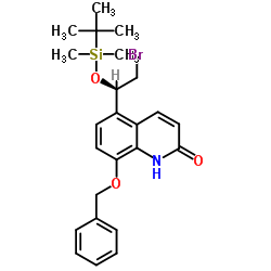 8-苄氧基-5-[(R)-2-溴-1-[(叔丁基二甲基硅烷基)氧基]乙基]-1H-喹啉-2-酮 结构式