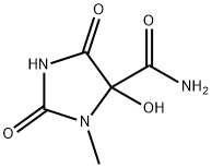 4-羟基-3-甲基-2,5-二氧代-4-咪唑烷甲酰胺 结构式