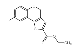 8-氟-4H-[1]-苯并吡喃并[4,3-b]噻吩-2-羧酸乙酯 结构式