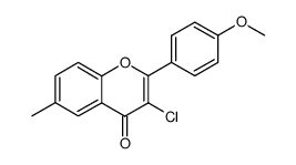 3-氯-2-(4-甲氧基苯基)-6-甲基-4H-色烯-4-酮 结构式
