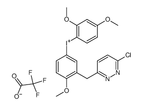 ((3-((6-chloropyridazin-3-yl)methyl)-4-methoxyphenyl))-(2,4-dimethoxyphenyl)iodonium trifluoroacetate 结构式