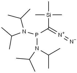 Phosphonous diamide, P-[diazo(trimethylsilyl)methyl]-N,N,N′,N′-tetrakis(1-methylethyl)- 结构式