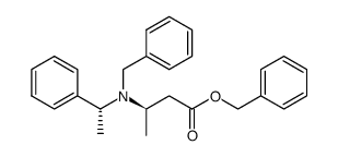 Butanoic acid, 3-[[(1R)-1-phenylethyl](phenylmethyl)amino]-, phenylmethyl ester, (3R)- 结构式