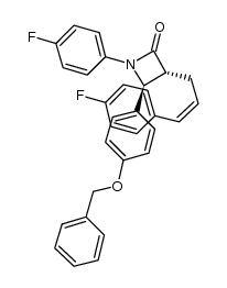2-Azetidinone, 1-(4-fluorophenyl)-3-[(2Z)-3-(4-fluorophenyl)-2-propen-1-yl]-4-[4-(phenylmethoxy)phenyl]-, (3R,4S)- 结构式