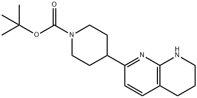 4-(5,6,7,8-四氢-1,8-萘啶-2-基)哌啶-1-羧酸叔丁酯 结构式