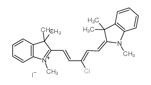 2-[(1E,3Z)-3-氯-5-(1,3,3-三甲基-1,3-二氢-2H-吲哚-2-亚基)-1,3-戊二烯基]-1,3,3-三甲基-3H-吲哚碘化物 结构式