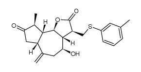Azuleno[4,5-b]furan-2,8(3H,4H)-dione, octahydro-4-hydroxy-9-methyl-6-methylene-3-[[(3-methylphenyl)thio]methyl]-, (3S,3aR,4S,6aR,9S,9aR,9bR)- 结构式