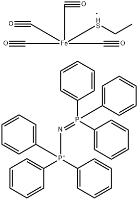 Phosphorus(1+), triphenyl(P,P,P-triphenylphosphine imidato-N)-, (T-4)-, (TB-5-12)-tetracarbonyl(ethanethiolato)ferrate(1-) (9CI) 结构式