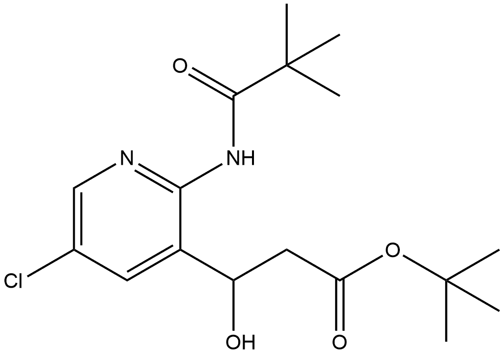 3-(5-氯-2-(2,2-二甲基丙酰胺基)-3-羟基丙酰基)吡啶-1-叔丁酯 结构式