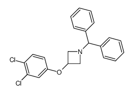 1-二苯甲基-3-(3,4-二氯苯氧基)氮杂丁烷 结构式