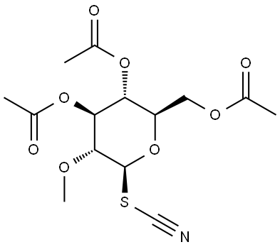 2-O-甲基-1-硫代-β-D-吡喃葡萄糖 3,4,6-三乙酸酯 1-氰酸酯 结构式