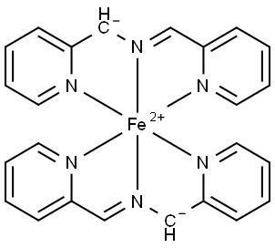 双[N-[(2-吡啶基-κN)亚甲基]-2-吡啶甲胺根合-κN1,κN2]合铁 结构式