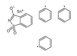 2-三苯基锡基-1,2-苯并异噻唑-3(2H)-酮 1,1-二氧化物 结构式