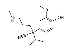4-羟基-3-甲氧基-α-[3-(甲氨基)丙基]-α-(1-甲基乙基)苯乙腈 结构式