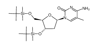 Cytidine, 2′-deoxy-3′,5′-bis-O-[(1,1-dimethylethyl)dimethylsilyl]-5-methyl- 结构式
