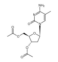 3',5'-二-O-乙酰基-5-甲基-2'-脱氧胞苷 结构式