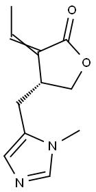(4R)-3-亚乙基二氢-4-[(1-甲基-1H-咪唑-5-基)甲基]-2(3H)-呋喃酮 结构式