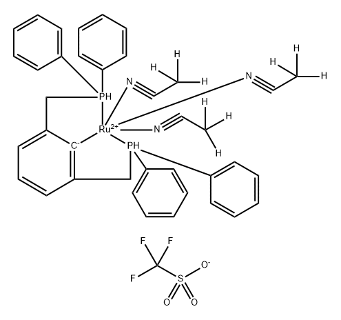 三(乙腈-2,2,2-d3)[2,6-双(二苯基膦基-κP)甲基]苯基-κC]钌(1+) (OC-6-13)- 三氟甲磺酸盐(1:1) 结构式
