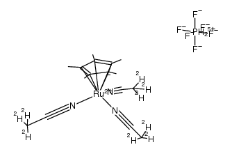 Ruthenium(1+), tris(acetonitrile-d3)[(1,2,3,4,5-η)-1,2,3,4,5-pentamethyl-2,4-cyclopentadien-1-yl]-, hexafluorophosphate(1-) (9CI) 结构式