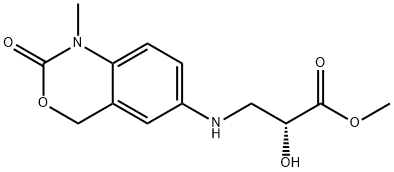 Propanoic acid, 3-[(1,4-dihydro-1-methyl-2-oxo-2H-3,1-benzoxazin-6-yl)amino]-2-hydroxy-, methyl ester, (2R)- 结构式