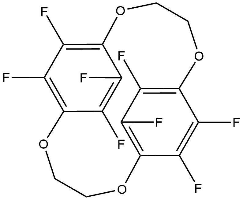 2,5,10,13-四氧杂三环[12.2.2.26,9]二十碳-1(16),6,7,9(8),14,17-六烯,7,7,8,8,15,16,17,18-八氟代- 结构式