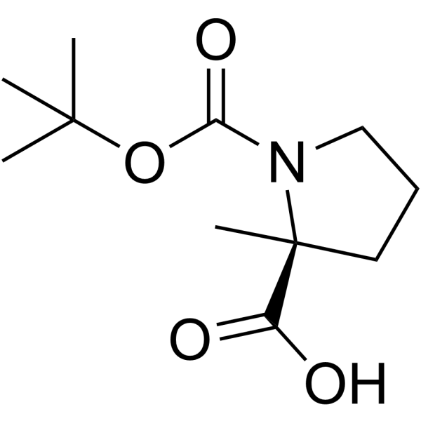N-BOC-2-甲基-L-脯氨酸 结构式