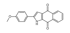 2-(4-甲氧基苯基)-1H-苯并[f]吲哚-4,9-二酮 结构式