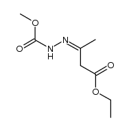 Hydrazinecarboxylic acid, 2-(3-ethoxy-1-methyl-3-oxopropylidene)-, methyl ester 结构式