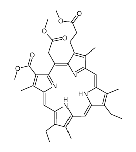 21H,23H-Porphine-2-propanoic acid, 8,13-diethyl-18-(methoxycarbonyl)-20-(2-methoxy-2-oxoethyl)-3,7,12,17-tetramethyl-, methyl ester (9CI) 结构式