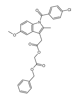 1H-Indole-3-acetic acid, 1-(4-chlorobenzoyl)-5-methoxy-2-methyl-, 2-oxo-2-(phenylmethoxy)ethyl ester 结构式