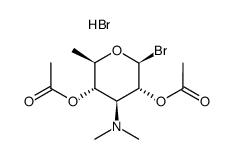 1-α-溴-2,4-二乙酰基碳霉糖氢溴酸盐 结构式