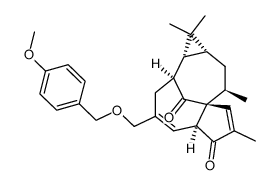 6H-2,8a-Methanocyclopenta[a]cyclopropa[e]cyclodecene-6,11-dione, 1,1a,2,3,5a,9,10,10a-octahydro-4-[[(4-methoxyphenyl)methoxy]methyl]-1,1,7,9-tetramethyl-, (1aR,2S,5aS,8aS,9R,10aR)- 结构式