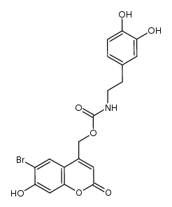 N-[(6-bromo-7-hydroxycoumarin-4-yl)methoxycarbonyl]dopamine 结构式