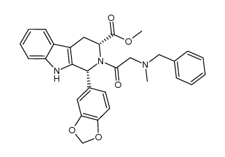 (1R,3R)-methyl-1,2,3,4-tetrahydro-2-(2-(benzyl(methyl)amino)acetyl)-1-(3,4-methylenedioxyphenyl)-9H-pyrido[3,4-b]indole-3-carboxylate 结构式