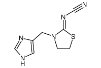 3-(咪唑-4-基甲基)-2-(N-氰基亚氨基)噻唑烷 结构式