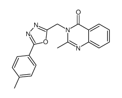 4(3H)-Quinazolinone, 2-methyl-3-[[5-(4-methylphenyl)-1,3,4-oxadiazol-2-yl]methyl]- 结构式