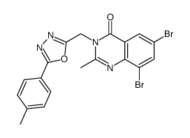 4(3H)-Quinazolinone, 6,8-dibromo-2-methyl-3-[[5-(4-methylphenyl)-1,3,4-oxadiazol-2-yl]methyl]- 结构式