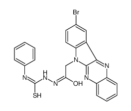 6H-Indolo[2,3-b]quinoxaline-6-acetic acid, 9-bromo-, 2-[(phenylamino)thioxomethyl]hydrazide 结构式