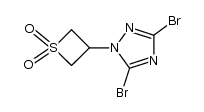 1H-1,2,4-Triazole, 3,5-dibromo-1-(1,1-dioxido-3-thietanyl)- 结构式