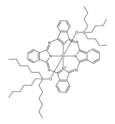 Silicon, [29H,31H-phthalocyaninato(2-)-κN29,κN30,κN31,κN32](1,1,1-tributylsilanolato)(1,1,1-trihexylsilanolato)-, (OC-6-23)- 结构式