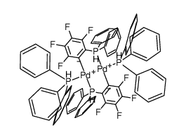 Palladium, bis[μ-[2-(diphenylphosphino-κP)-3,4,5,6-tetrafluorophenyl-κC]]bis(triphenylphosphine)di-, (Pd-Pd) 结构式